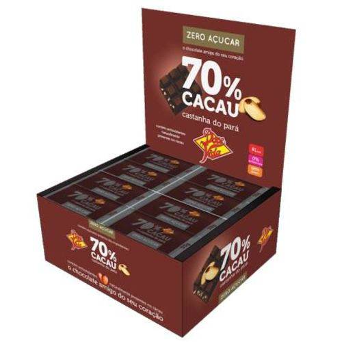 2x Chocolate Amargo com 70% de Cacau Sem Açúcar Doce Vida
