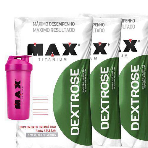 3x Dextrose Refil 1kg + Coqueteleira Max Titanium
