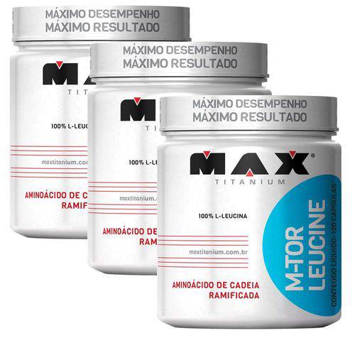 3x M-tor Leucine - Max Titanium - 120 Cápsulas Leucina Pura