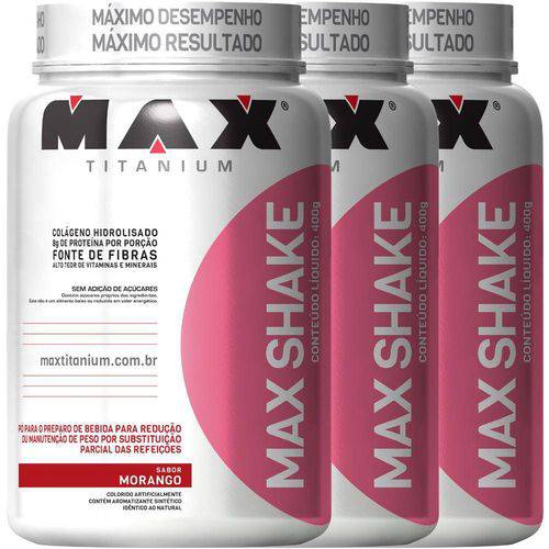 3x Max Shake Sabor Chocolate (400g) - Max Titanium