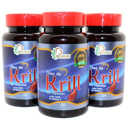 3x Oleo de Krill 500mg Omega 3 60 Caps Epa 188 - Dha 121