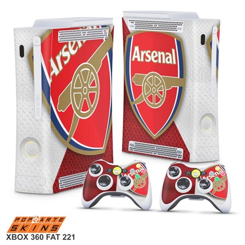 Xbox 360 Fat Skin - Arsenal Football Club Adesivo Brilhoso