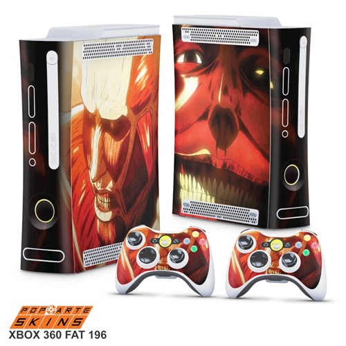 Xbox 360 Fat Skin - Attack On Titan #B Adesivo Brilhoso