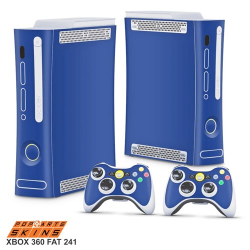 Xbox 360 Fat Skin - Azul Escuro Adesivo Brilhoso