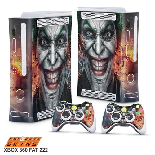 Xbox 360 Fat Skin - Coringa Joker #B Adesivo Brilhoso