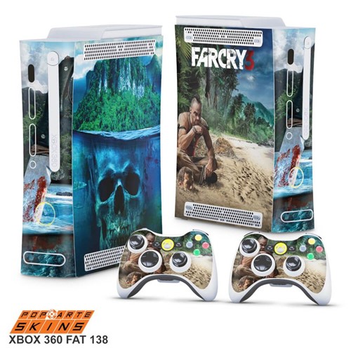 Xbox 360 Fat Skin - Far Cry 3 Adesivo Brilhoso