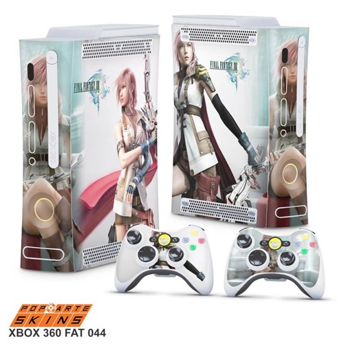 Xbox 360 Fat Skin - Final Fantasy XIII #A Adesivo Brilhoso