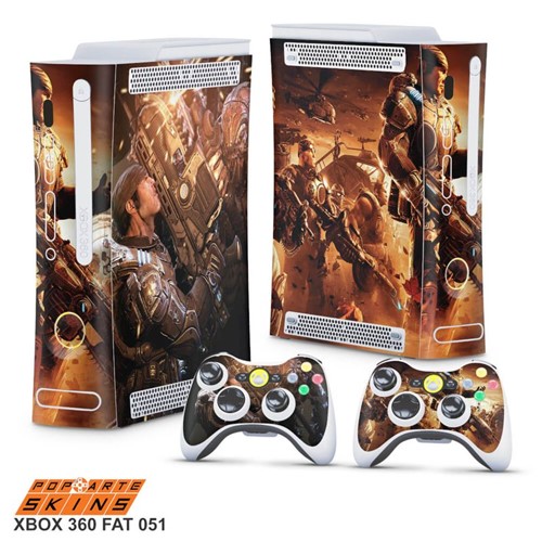 Xbox 360 Fat Skin - Gears Of War 2 Adesivo Brilhoso