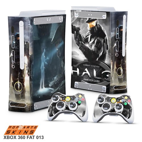 Xbox 360 Fat Skin - Halo Anniversary Adesivo Brilhoso
