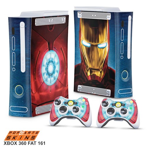 Xbox 360 Fat Skin - Iron Man - Homem de Ferro #B Adesivo Brilhoso