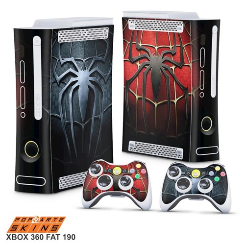 Xbox 360 Fat Skin - Spiderman Homem-Aranha #A Adesivo Brilhoso