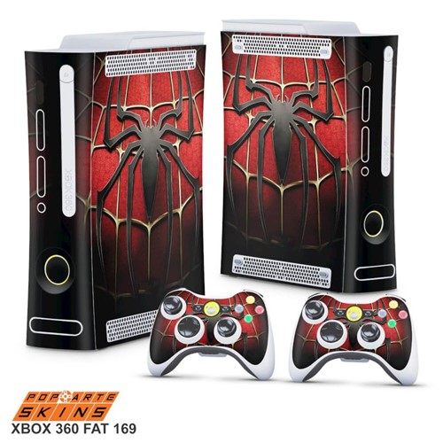 Xbox 360 Fat Skin - Spiderman Homem-Aranha #B Adesivo Brilhoso