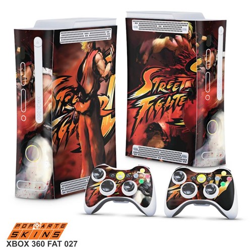 Xbox 360 Fat Skin - Street Fighter 4 #A Adesivo Brilhoso