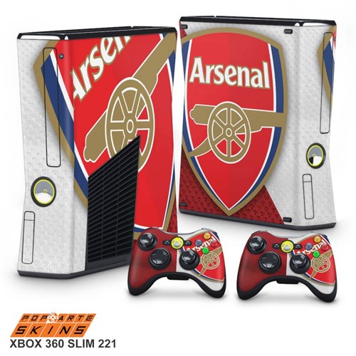 Xbox 360 Slim Skin - Arsenal Football Club Adesivo Brilhoso