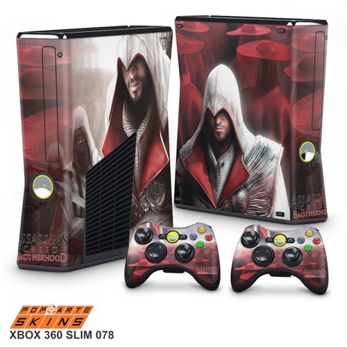 Xbox 360 Slim Skin - Assassins Creed Brotherwood #A Adesivo Brilhoso
