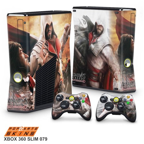 Xbox 360 Slim Skin - Assassins Creed Brotherwood #B Adesivo Brilhoso