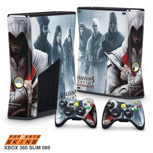 Xbox 360 Slim Skin - Assassins Creed Brotherwood #C Adesivo Brilhoso