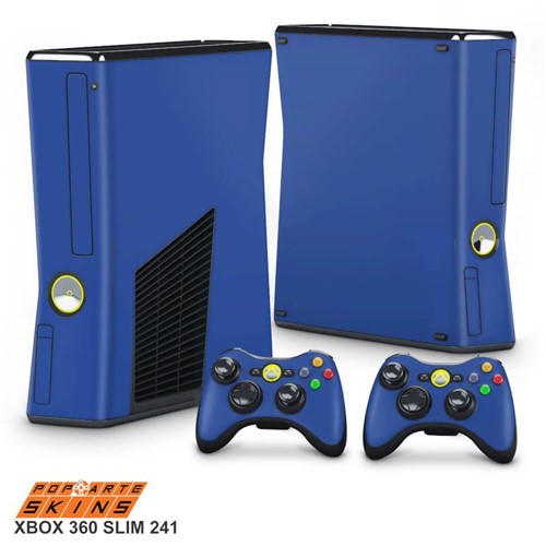 Xbox 360 Slim Skin - Azul Escuro Adesivo Brilhoso