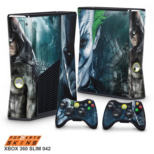 Xbox 360 Slim Skin - Batman Arkham Asylum Adesivo Brilhoso