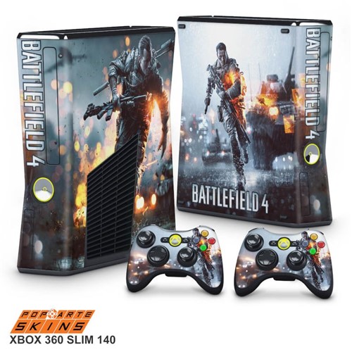 Xbox 360 Slim Skin - Battlefield 4 Adesivo Brilhoso