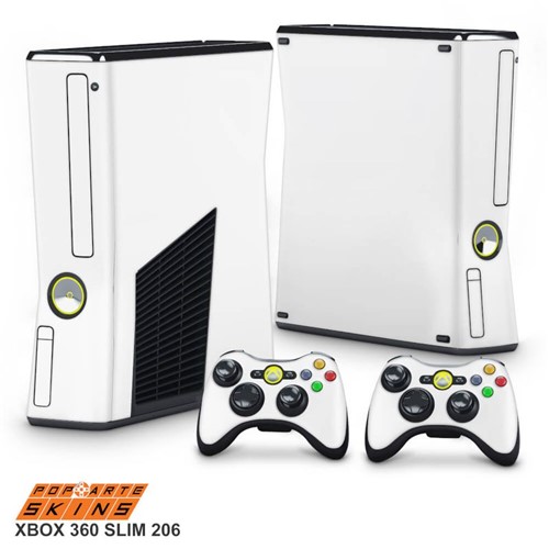 Xbox 360 Slim Skin - Branco Adesivo Brilhoso