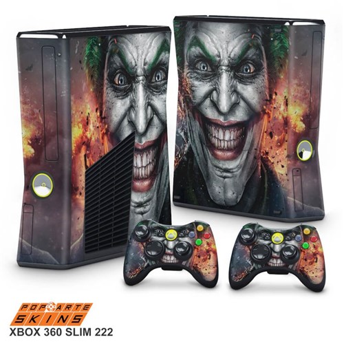 Xbox 360 Slim Skin - Coringa Joker #B Adesivo Brilhoso