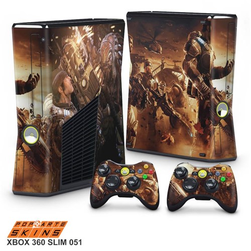 Xbox 360 Slim Skin - Gears Of War 2 Adesivo Brilhoso