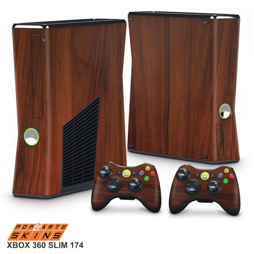 Xbox 360 Slim Skin - Madeira #1 Adesivo Brilhoso
