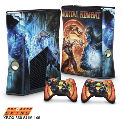 Xbox 360 Slim Skin - Mortal Kombat Adesivo Brilhoso