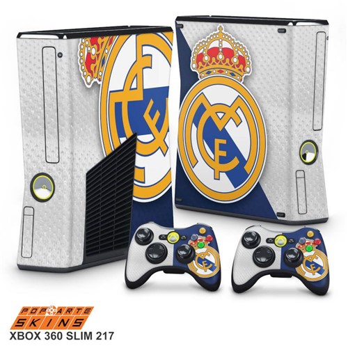 Xbox 360 Slim Skin - Real Madrid FC Adesivo Brilhoso