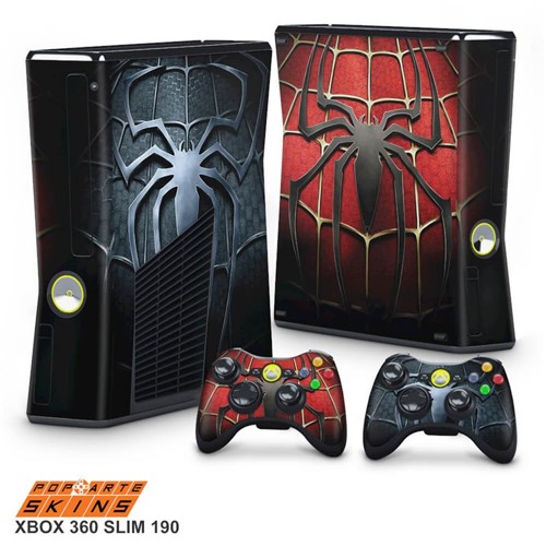 Xbox 360 Slim Skin - Spiderman Homem-Aranha #A Adesivo Brilhoso