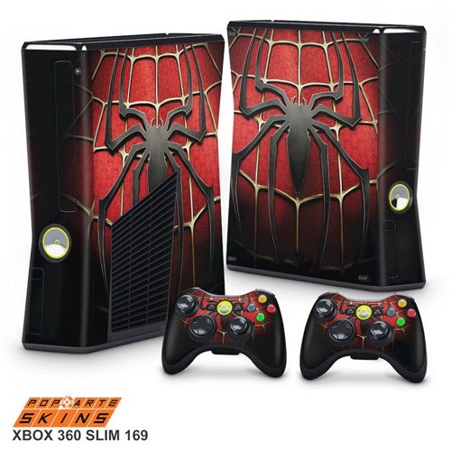 Xbox 360 Slim Skin - Spiderman Homem-Aranha #B Adesivo Brilhoso