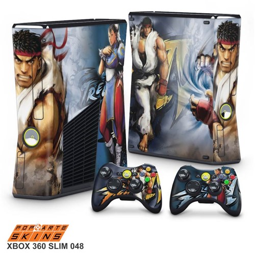 Xbox 360 Slim Skin - Street Fighter 4 #B Adesivo Brilhoso