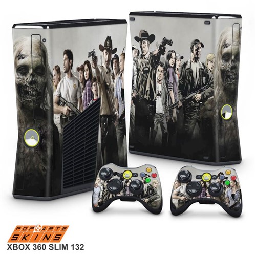 Xbox 360 Slim Skin - The Walking Dead #A Adesivo Brilhoso