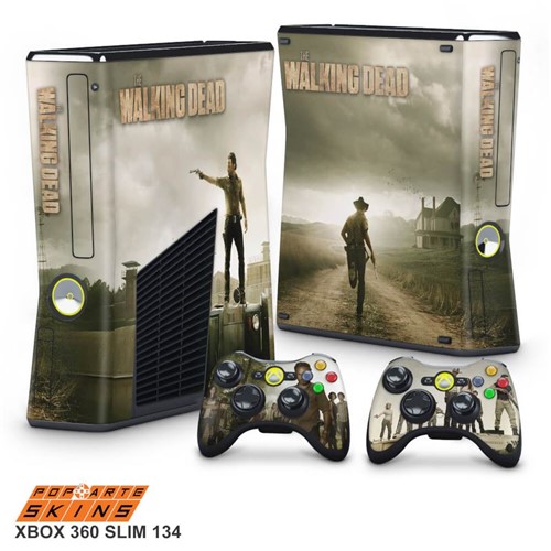 Xbox 360 Slim Skin - The Walking Dead #B Adesivo Brilhoso
