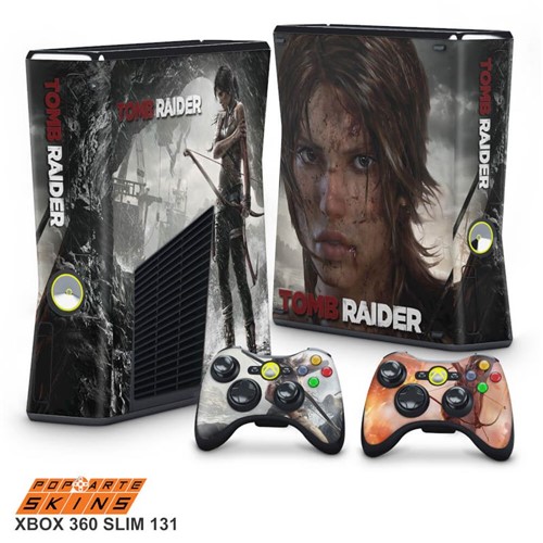 Xbox 360 Slim Skin - Tomb Raider Adesivo Brilhoso