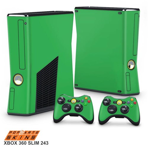 Xbox 360 Slim Skin - Verde Adesivo Brilhoso