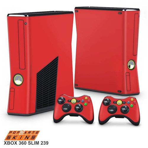 Xbox 360 Slim Skin - Vermelho Adesivo Brilhoso