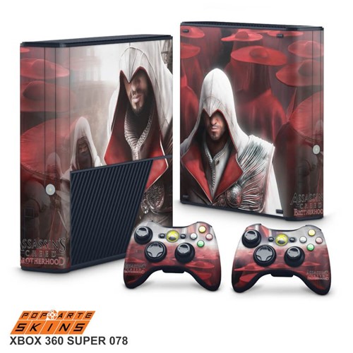 Xbox 360 Super Slim Skin - Assassins Creed Brotherwood #A Adesivo Brilhoso