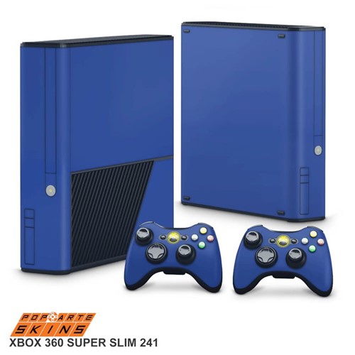 Xbox 360 Super Slim Skin - Azul Escuro Adesivo Brilhoso