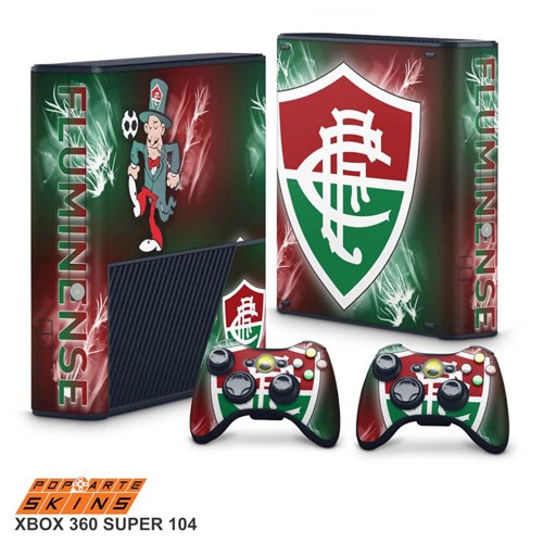 Xbox 360 Super Slim Skin - Fluminense Adesivo Brilhoso