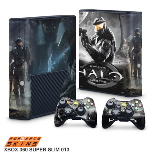 Xbox 360 Super Slim Skin - Halo Anniversary Adesivo Brilhoso