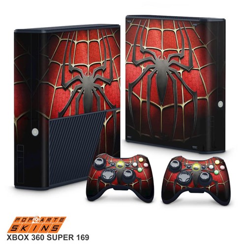 Xbox 360 Super Slim Skin - Spiderman Homem-Aranha #B Adesivo Brilhoso