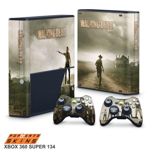Xbox 360 Super Slim Skin - The Walking Dead #B Adesivo Brilhoso