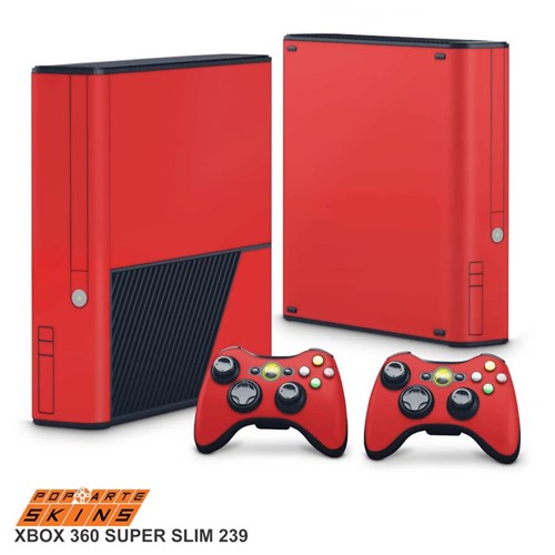 Xbox 360 Super Slim Skin - Vermelho Adesivo Brilhoso