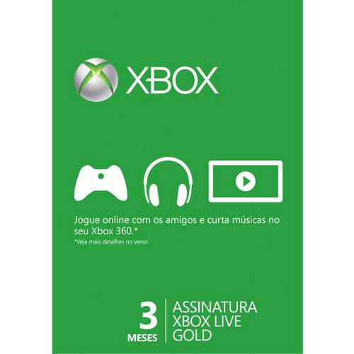 Xbox Live Gold 3 Meses para Xbox 360 e Xbox One - Microsoft