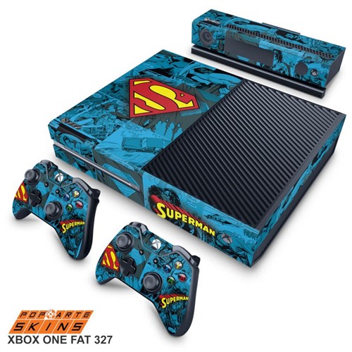 Xbox One Fat Skin - Super Homem Superman Comics Adesivo Brilhoso