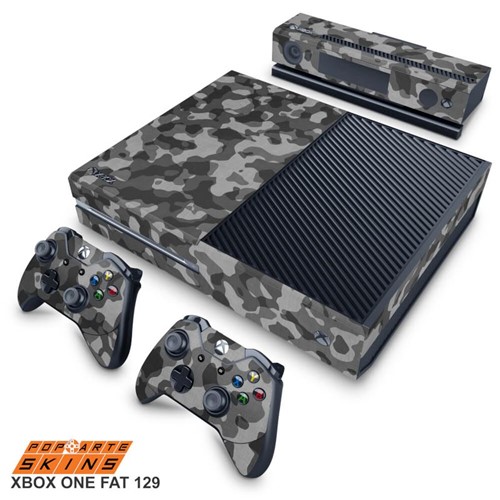 Xbox One Skin - Camuflagem Cinza Adesivo Brilhoso