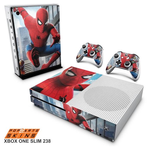 Xbox One Slim Skin - Homem Aranha - Spiderman Homecoming Adesivo Brilhoso