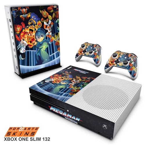 Xbox One Slim Skin - Megaman Legacy Collection Adesivo Brilhoso